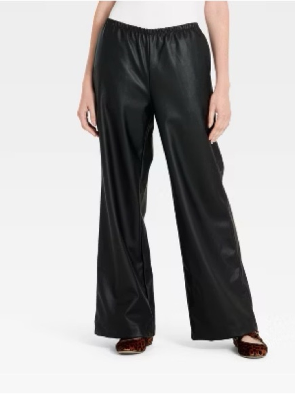 A New Day Satin Elastic Waist Pull On Wide Leg Pants w/ Pockets Size XL